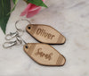 Personalized Name Retro Motel Keychain, Wood, Bridesmaid Gift, Gift For Her, Backpack Tag, Key Tag, Party Favor, Custom, Corporate Gift