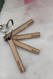 You are Loved, Strong Brave, Fearless keychain, Affirmation keychain Wood, Bridesmaid Gift, Gift For Her, Backpack Tag, Key Tag, Party Favor