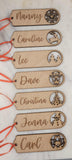 Personalized Wooden Christmas Gift Tag Custom Engraved Holiday Name Tag, Rustic Xmas Present Label, Stocking Tag Ornament Christmas Name tag