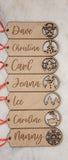 Personalized Wooden Christmas Gift Tag Custom Engraved Holiday Name Tag, Rustic Xmas Present Label, Stocking Tag Ornament Christmas Name tag