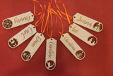 Personalized Wooden Christmas Gift Tag Custom Engraved Holiday Name Tag, Rustic Xmas Present Label, Stocking Tag Ornament Christmas Name tag