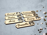 Personalized Wooden Christmas Gift Tag Custom Engraved Holiday Name Tag, Rustic Xmas Present Label, Stocking Tag Ornament Christmas Name tag