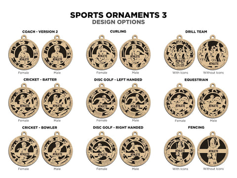 Personalized Wood Sport Ornament  Custom Wood Sports Keepsake, Athlete Gift, Coach Gift Team Gift Sports Fan Christmas Ornament
