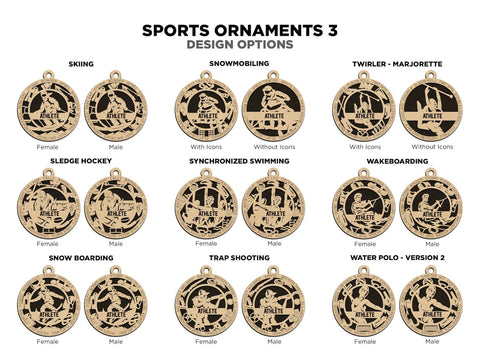 Personalized Wood Sport Ornament  Custom Wood Sports Keepsake, Athlete Gift, Coach Gift Team Gift Sports Fan Christmas Ornament