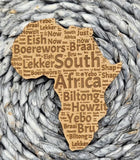 South African map Wooden Custom Engraved Ornament Christmas Name tag. African map poem