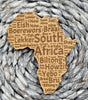 South African slang map fridge magnet Wooden Custom Engraved Ornament Christmas Name tag. African map poem