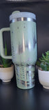 Original Stanley costal teal motion tumbler with northern lights design