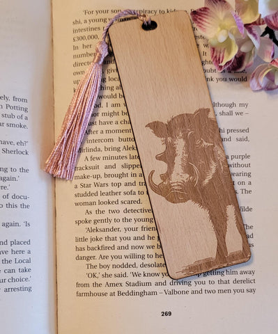 Warthog, African Safari, South African nature custom book Wooden Personalized Bookmark, Custom wood Bookmark, Reader gift, Women gift