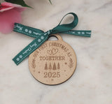 Homemade Wooden Christmas Bauble  Personalized Ornament, Rustic Holiday Tree Decoration, Custom Engraved Gift, Eco Friendly Xmas Decor