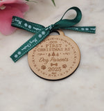 Dog Homemade Wooden Christmas Bauble  Personalized Ornament, Rustic Holiday Tree Decoration, Custom Engraved Gift, Eco Friendly Xmas Decor