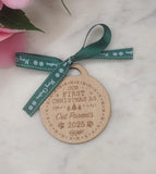 Cat Parents Homemade Wooden Christmas Bauble  Personalized Ornament, Rustic Holiday Tree Decoration Custom Engraved Gift Eco Friendly Xmas