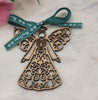 Fairy Angel Christmas Ornament  Wood or Acrylic, Custom Color, Magical Holiday Decor Angel Christmas ornament, Fairy Christmas Ornament