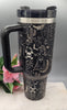 Halloween Ghost Floral 40oz Tumbler with Handle  Double Wall Insulated, Halloween tumbler, ghost tumbler, floral ghost mug