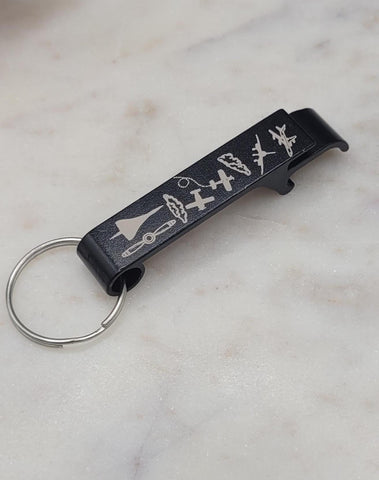 Pilot Aviation Aircraft Bottle Opener Keyring  Unique Aviator Gift, Plane Keychain for Pilots, Travel & Flight Crew Present. Plane spotter
