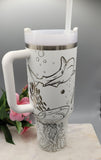 Original Stanley Sharks tumbler, ocean theme gift Engraved tumbler 40oz Double Wall Insulated Tumbler with Handles