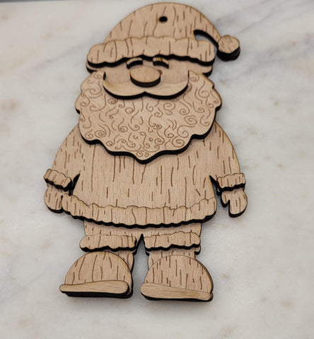 DIY Paint Your Own Christmas Santa Kit  Wooden Ornament Craft Set for Kids & Adults, Holiday DIY Activity, Unfinished Wood No Paint or Glue