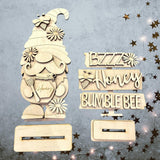 DIY Paint Your Own Christmas Bee Gnome DIY Kit  Wooden Holiday Ornament Craft Set for Kids & Adults