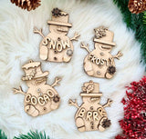 DIY Paint Your Own Christmas Baubles Kit Wooden Ornament Craft Set for Kids & Adults, Holiday DIY Activity, Unfinished Wood No Paint or Glue