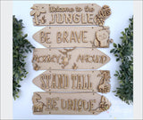 DIY Paint Your Own Safari Jungle Wooden Wall Plaque Craft Set for Kids & Adults, Welcome to the Jungle Animal Activity, Safari Party Decor