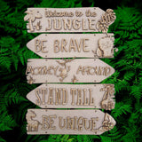 DIY Paint Your Own Safari Jungle Wooden Wall Plaque Craft Set for Kids & Adults, Welcome to the Jungle Animal Activity, Safari Party Decor