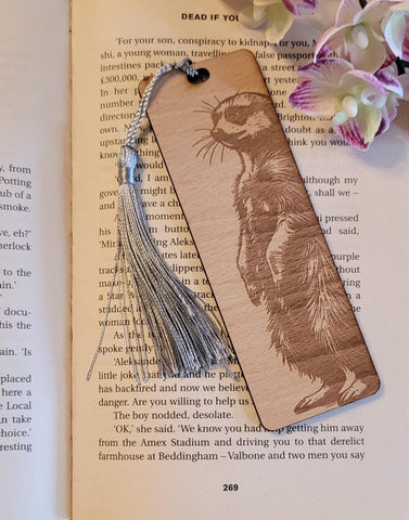 Meerkat African Safari, South African nature custom book Wooden Personalized Bookmark, Custom wood Bookmark, Reader gift, Women gift