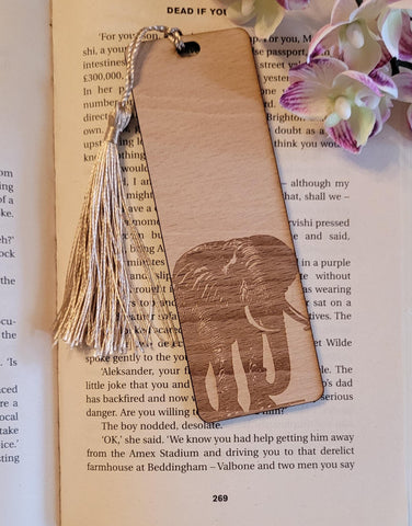 Elephant African Safari, South African nature custom book Wooden Personalized Bookmark, Custom wood Bookmark, Reader gift, Women gift