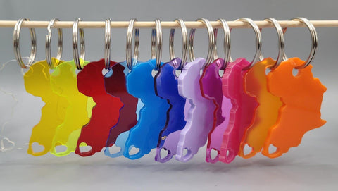 African Map Keychain Love South Africa, acrylic Keyring / Keychain Love Africa made from acrylic African map silhouette Choose your colour