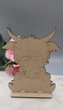 DIY Paint Your Own Highland Cow with coffee mug DIY Paint Kit  Highland cow Craft | Paint Your Own Standing Cow Blank Personalize Your Own