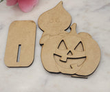 DIY Paint Your Own wooden Halloween Ghosts Standing Halloween Ghosts Halloween Shelf Sitter Standing Sign mantle Decor, Trick or Treat
