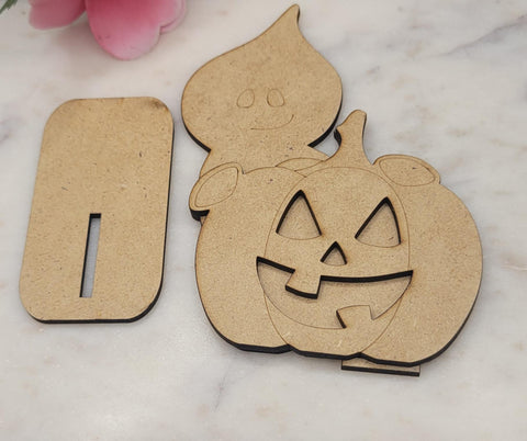 DIY Paint Your Own wooden Halloween Ghosts Standing Halloween Ghosts Halloween Shelf Sitter Standing Sign mantle Decor, Trick or Treat