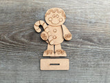 DIY Paint Your Own Gingerbread man DIY Paint Kit  Christmas Craft | Paint Your Own Standing Gingerbread man Blank Personalize Your Own