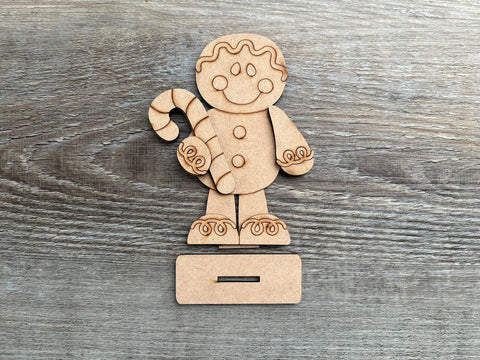 DIY Paint Your Own Gingerbread man DIY Paint Kit  Christmas Craft | Paint Your Own Standing Gingerbread man Blank Personalize Your Own