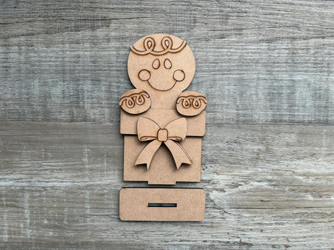 DIY Paint Your Own Gingerbread man DIY Paint Kit  Christmas Craft | Paint Your Own Standing Gingerbread man Blank Personalize Your Own
