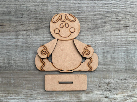 DIY Paint Your Own Gingerbread man DIY Paint Kit  Christmas Craft | Paint Your Own Standing Gingerbread man Blank Personalize Your Own