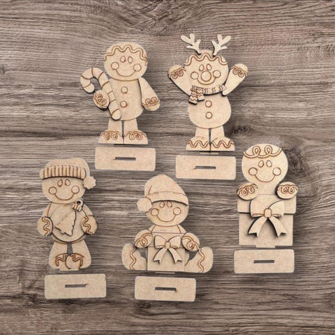 DIY Paint Your Own Gingerbread man DIY Paint Kit  Christmas Craft | Paint Your Own Standing Gingerbread man Blank Personalize Your Own