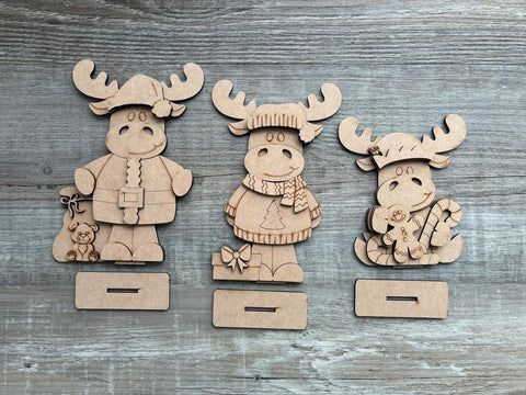 DIY Paint Your Own Christmas Moose DIY Paint Kit  Christmas Craft | Paint Your Own Standing Christmas Moose Blank Personalize Your Own