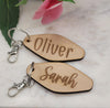 Personalized Name Retro Motel Keychain, Wood, Bridesmaid Gift, Gift For Her, Backpack Tag, Key Tag, Party Favor, Custom, Corporate Gift