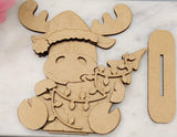 DIY Paint Your Own Christmas Moose DIY Paint Kit  Christmas Craft | Paint Your Own Standing Christmas Moose Blank Personalize Your Own
