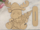 DIY Paint Your Own Christmas Moose DIY Paint Kit  Christmas Craft | Paint Your Own Standing Christmas Moose Blank Personalize Your Own