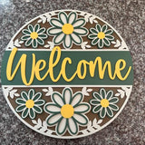 DIY Paint Your Own Floral Welcome Wooden Craft Kit: Paint-Your-Own Spooky Decor with  for All Ages, Wood blank door sign