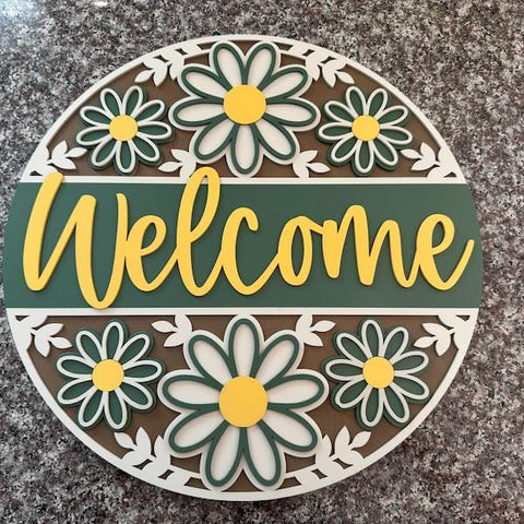 DIY Paint Your Own Floral Welcome Wooden Craft Kit: Paint-Your-Own Spooky Decor with  for All Ages, Wood blank door sign