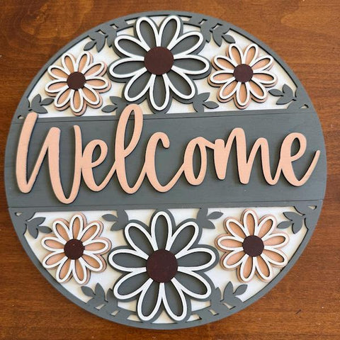 DIY Paint Your Own Floral Welcome Wooden Craft Kit: Paint-Your-Own Spooky Decor with  for All Ages, Wood blank door sign