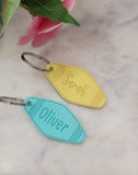 Personalised Keychain motel style acrylic Keyring / name Keychain name made from acrylic  silhouette Choose your colour