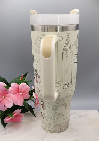 40oz Gym Tumbler  Exercise Water Bottle, Fitness Motivational Cup, Large Stainless Steel Travel Mug, Keep Fit Hydration Gym Water Bottle