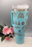 Dinosaur Park, Jeep, Off road 40oz Double Wall Insulated Tumbler with Handles Gift for mom, Granny, sister, Niece