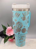 Dinosaur Park, Jeep, Off road 40oz Double Wall Insulated Tumbler with Handles Gift for mom, Granny, sister, Niece