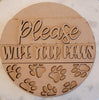 DIY Paint Your Own Please wipe your Paws Dog Wooden Welcome Door Sign Kit Make Your Own Front Door Sign Unpainted Wood Blank for Home Decor