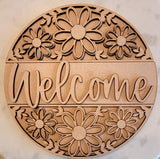 DIY Paint Your Own Floral Welcome Wooden Welcome Door Sign Kit  Make Your Own Front Door Sign  Unpainted Wood Blank for Custom Home Decor