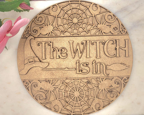 DIY Paint Your Own Halloween DIY Wooden Witches Craft Kit: Paint-Your-Own Spooky Decor with Spiders & Witch Hat for All Ages