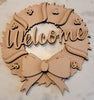 DIY Paint Your Own Welcome Wreath Holly Welcome Wooden Door Sign Kit  Make Your Own Front Door Sign   Wood Blank for Custom Home Decor